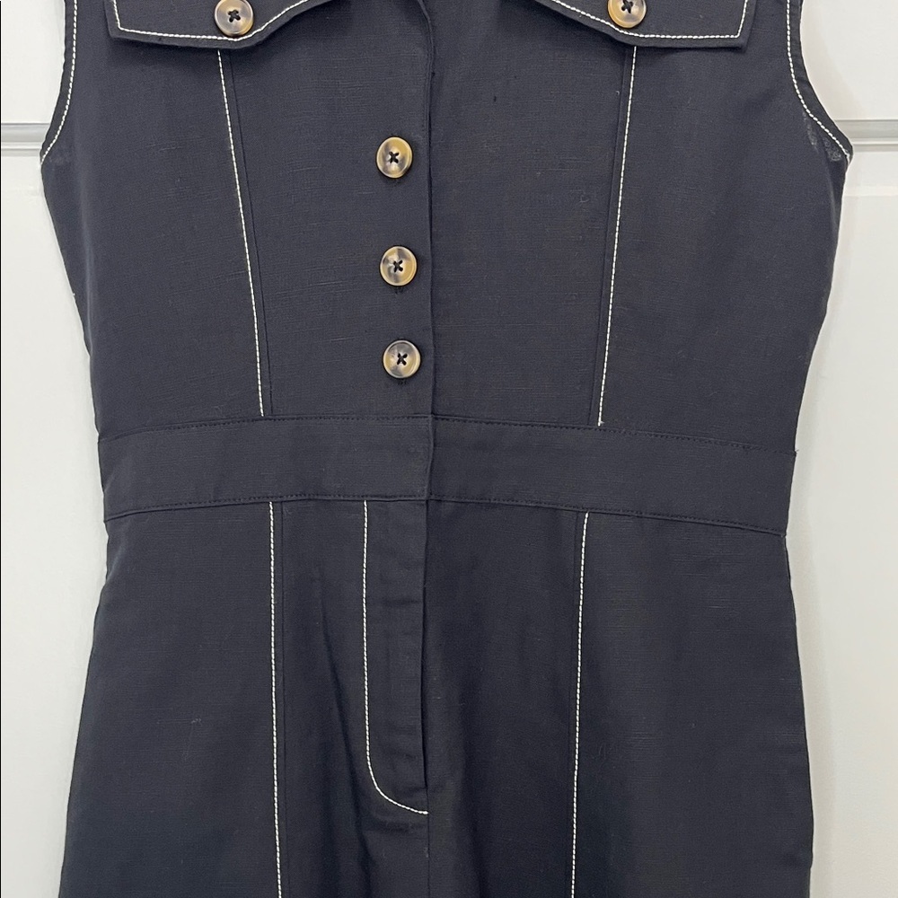 Zara Linen Cotton Sleeveless Maxi Shirt Dress - Size XS - Picture 5 of 12